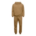 thumbnail image 6 of Hogleaql Men's Tracksuits 2 Piece Set Solid Color Relaxed Fit Hoodie Jogging Running Pant Set Casual Fall Suits with Pockets Light Brown L, 6 of 7