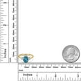 thumbnail image 6 of Gem Stone King 18K Yellow Gold Plated Silver London Blue Topaz and Lab Grown Diamond Engagement Ring for Women | 2.79 Cttw | Oval 9X7MM | Gemstone November Birthstone | Size 9, 6 of 6