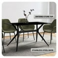 thumbnail image 4 of LeisureMod Elega Series Modern 71” Dining Table with Sintered Stone or Glass Rectangular Top and Black Stainless Steel Base in Clear, 4 of 10