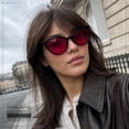 thumbnail image 3 of SA106 Womens Oversized Cat Eye Goth Pop Color Lens Plastic Sunglasses Black Frame - Red Lens, 3 of 7