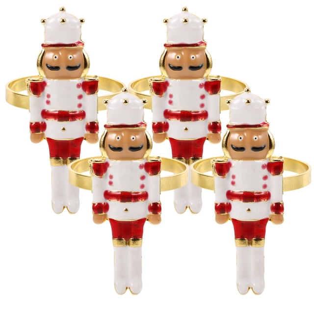 4pcs Unique Nutcracker Napkin Rings Reusable Napkin Rings Elegant Napkin Rings Nutcracker Napkin Holders Stylish Napkin Buckles