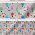 thumbnail image 2 of Soimoi Gray Cotton Voile Fabric Cloud & Hot Air Balloon Holiday Printed Fabric 1 Yard 42 Inch Wide, 2 of 7
