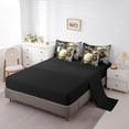 thumbnail image 5 of Manfei Botanical Flower 7pcs Bedding Full Size, Chic Floral Comforter Sets with Sheets, Gold Leaves Bed Set, Lightweight Room Decoration, 5 of 8