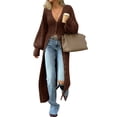 thumbnail image 3 of Spring Fall Women Long Sleeve Button Down Casual Long Knit Cardigan, 3 of 6