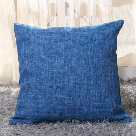 Qiopertar Summer Pillow Covers, Decorative Throw Pillow Cases for Couch Sofa Bed, 45x45cm Polyester Zipper Pillow Covers for Living Room Bedroom Outdoor Decor, Blue
