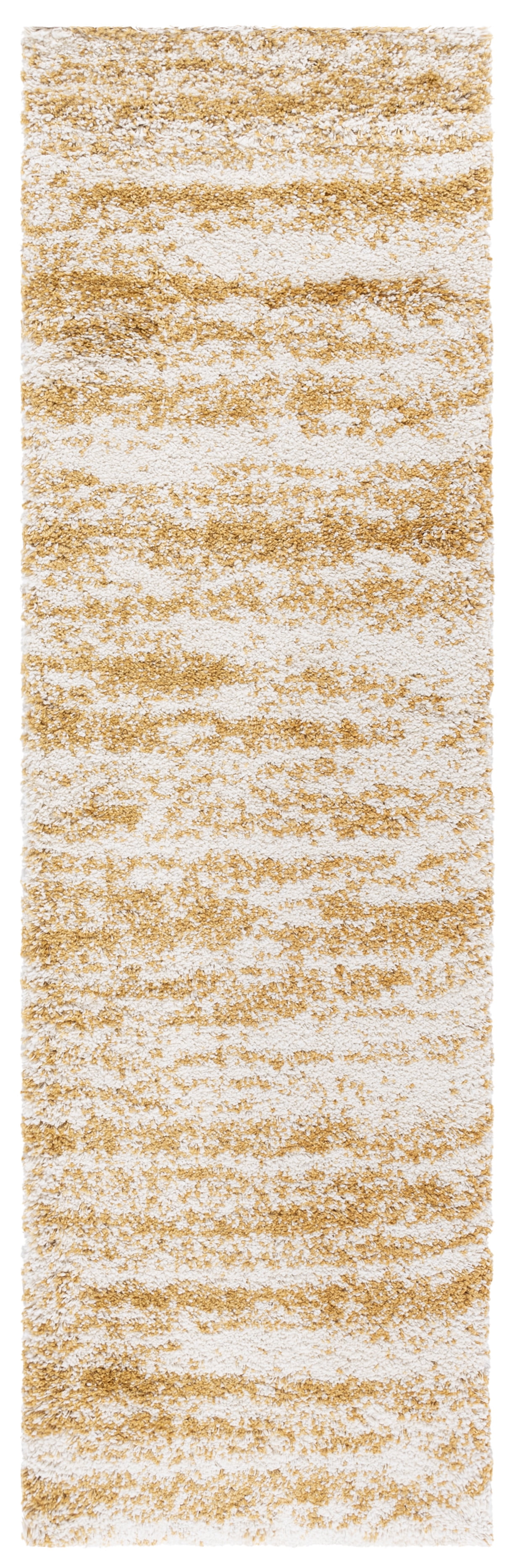 Safavieh Hudson Jack Abstract Shag Runner Rug, Ivory/Gold, 2'3" x 6'