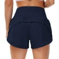 thumbnail image 3 of Womens High Waisted Running Shorts Quick Dry Athletic Workout Shorts with Mesh Liner Zipper Pockets, 3 of 8