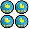 thumbnail image 2 of Silicone Non-Slip Drink Coasters with Removable Printed Absorbent Felt Pad - Set of 4 - Rubber Ducks, 2 of 3