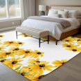 thumbnail image 5 of Yellow Sunflower Washable Living Room Rugs 5'x7', Watercolor Flowers Green Leaf Spring Country Low Pile Throw Large Area Rugs Non-Slip Sturdy Edge Binding Carpet for Dining Room Bedside Kitchen, 5 of 9
