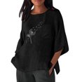 thumbnail image 2 of Birdeem Blouse pour Femmes Mode Été Décontractée Chemise Imprimée avec Poche Col Rond Haut Ample, 2 of 12