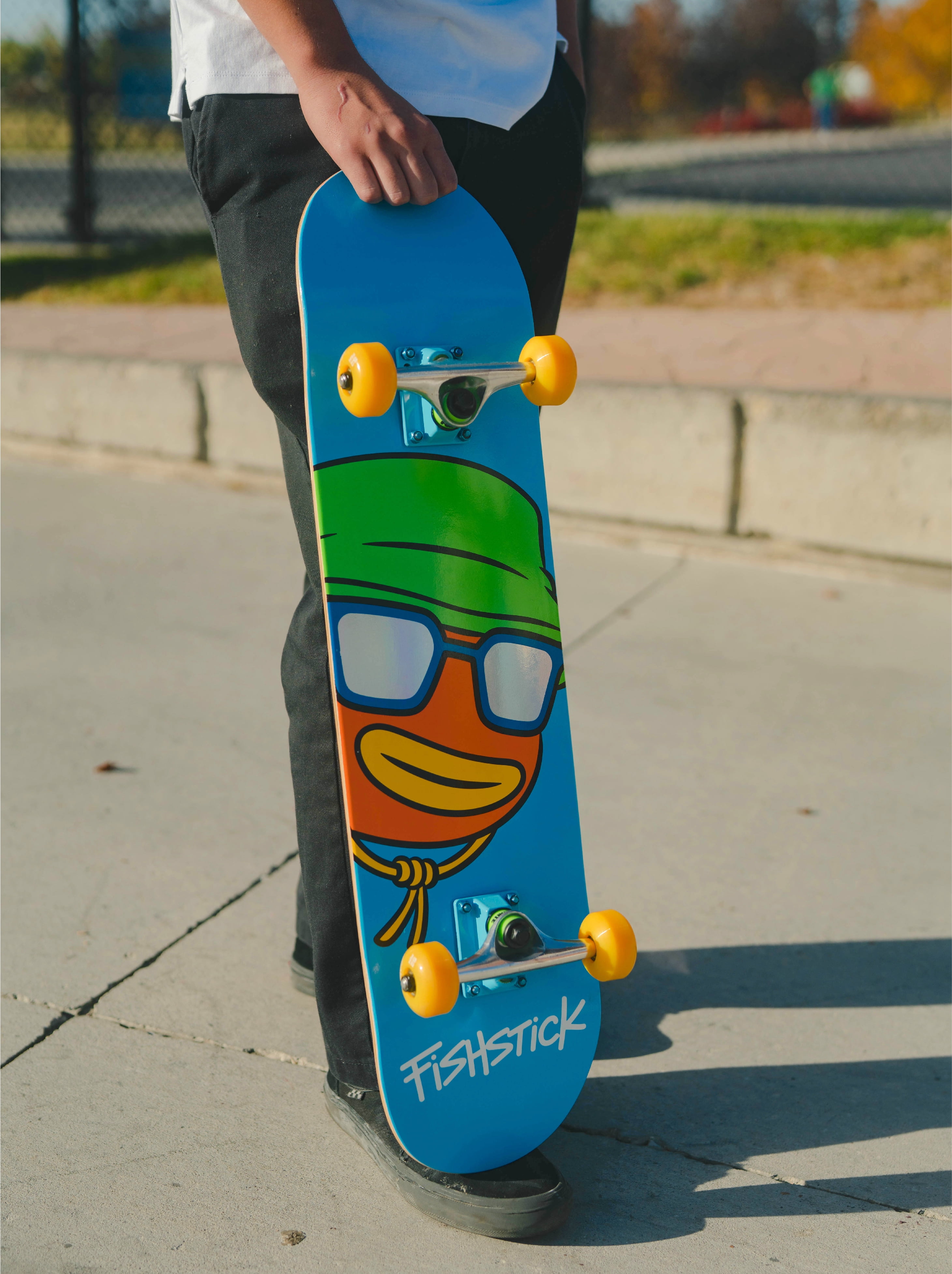 Fortnite Fishstick 31" Skateboard; Complete Skateboard for Teens (Bonus: Nite Life Wrap)