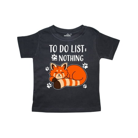 

Inktastic Red Panda To Do List Nothing Gift Toddler Boy or Toddler Girl T-Shirt