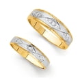 thumbnail image 3 of Precious Stars 14K Two-Toned Gold Cubic Zirconia 4-mm Ladies Wedding Band, 3 of 4