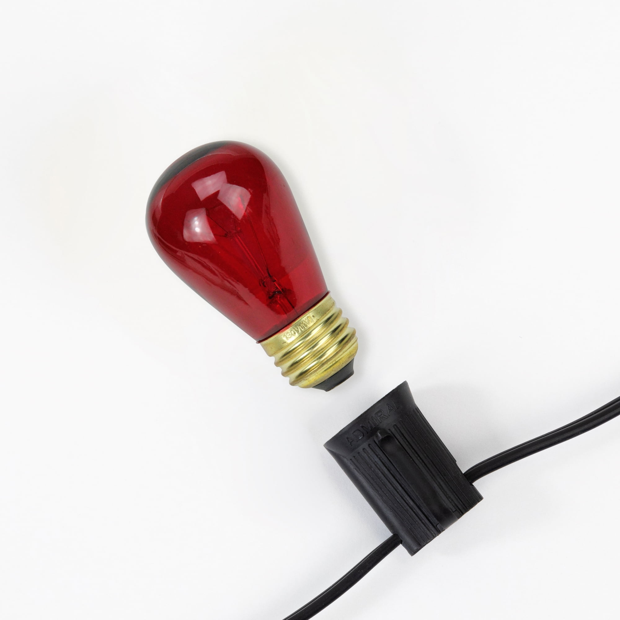 Pack of 25 Incandescent S14 Red Christmas Replacement Bulbs