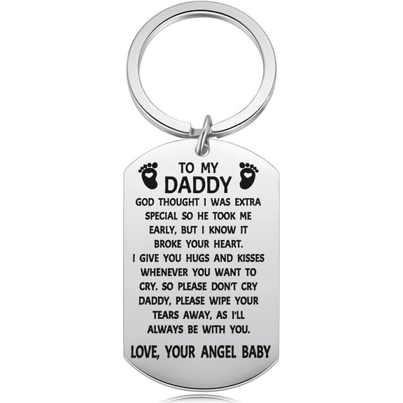 Miscarriage Keepsake for Dad Dog Tag, Lost Baby Memorial Gift, Angel Baby Gift for Daddy, Infant Loss Gifts, Loss of Baby Keychain, Sorry for Your Loss Condolence Gift