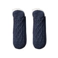 thumbnail image 2 of Naierhg Thermal socks 1 Pair Nice-looking Floor Socks Comfortable Polyester Thick Soft Unisex V Design Socks for Winter Navy Blue, 2 of 8
