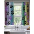 thumbnail image 2 of Colorful Dog Sheer Curtains for Living Room Bedroom, Light-filtering Sheer Curtain, Paw Prints on The Board Rod Pocket Voile Window Treatment Drapes, 52’’Wx72’’L, 2 Panels Set, 2 of 7
