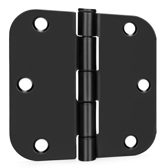 Goldenwarm 6 Pack Black Door Hinge 3.5 inch Matte Black Door Hinges Interior Door Hardware Iron Hinges 3.5'' x 3.5'' Bi-Fold Butt Hinges, 5/8 inch Ra