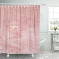 Libin Gray Blush Pink Rose Gold Marble Molten Abstract Pastel Shower Curtain 66x72 inch