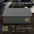 thumbnail image 4 of Cargador Irfora Estación de carga USB 6 puertos 65W QC3.0 Estación de carga USB Puertos múltiples Concentrador de carga USB-A con pantalla LED Cargador de escritorio compacto para múlti Irfora Cargador, 4 of 5