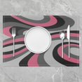 thumbnail image 2 of Pink Placemat for Kitchen Dining Table 18"x12" Pink Gray Swirls Placemats Set of 4 Pink Circles Geometry Table Place Mats Modern Circles Geometry Indoor Outdoor Decor Table Mats Non-Slip, 2 of 4