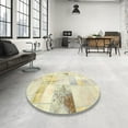 thumbnail image 3 of Ahgly Company Indoor Round Abstract Golden Blonde Gold Patchwork Area Rugs, 8' Round, 3 of 6
