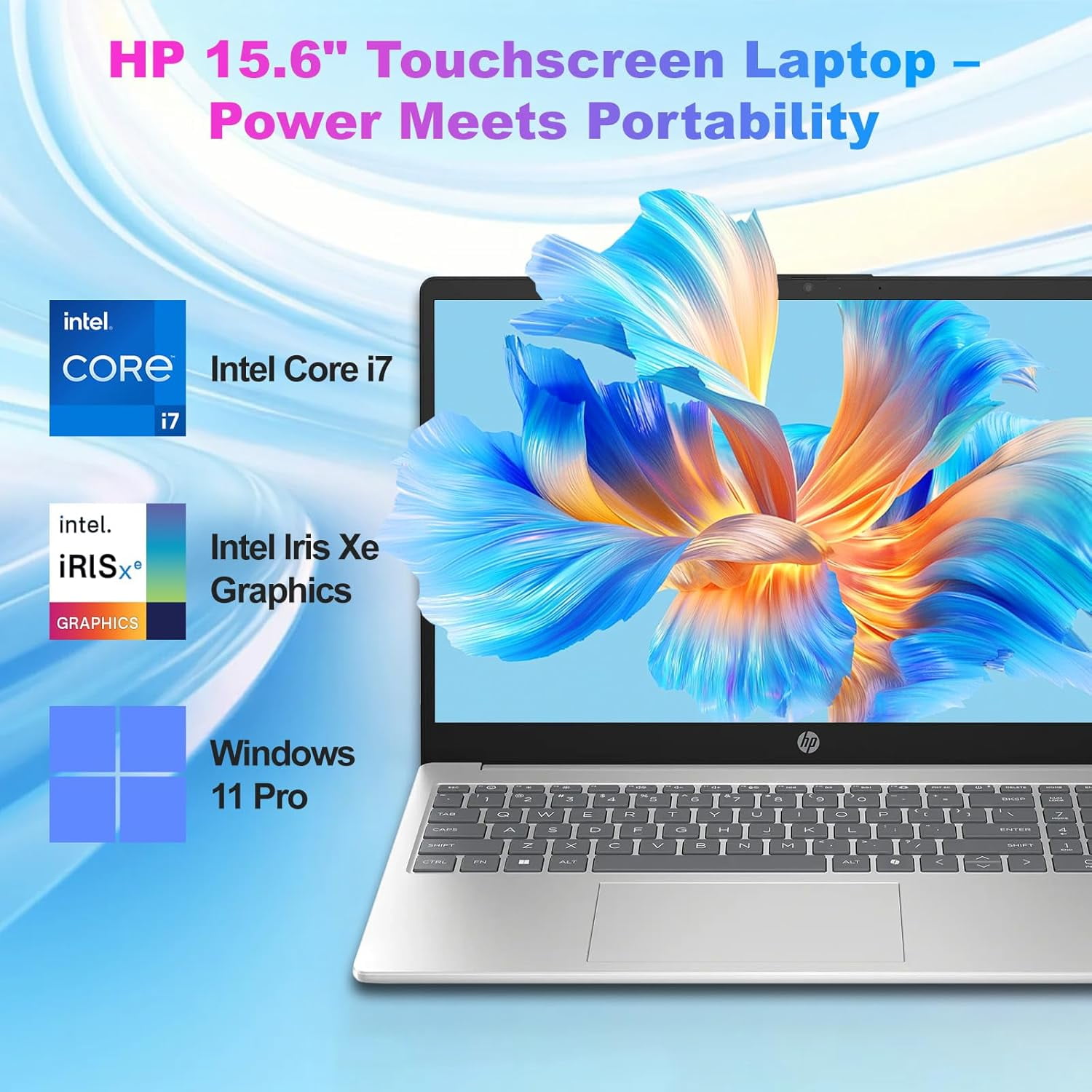 HP 15.6 Touchscreen Laptop Computer for Business, Intel 10-Core i7-1355U, 16GB RAM, 512GB SSD, 15.6" FHD Touch Screen, Intel Iris Xe GPU, Wi-Fi 6, Copilot, Windows 11 Pro