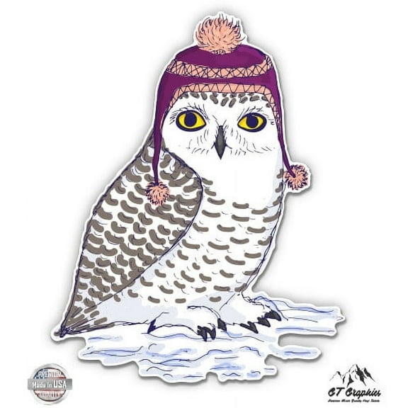 Snowy Owl - 3" Vinyl Sticker - For Car Laptop I-Pad Phone Helmet Hard Hat - Waterproof Decal