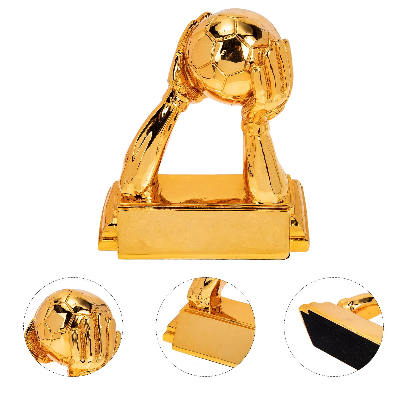 Goalkeeper Glove Trophy - Realistic Resin Soccer Award with Customizable Base, Perfect (Gold)