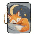 thumbnail image 2 of Haosy Accordion File Organizer Zipper Binder 500 Sheet 6-Tab Expanding File Folder Multi-Pocket 1.2 Inch 3 Ring Lovely Sleep Fox with Moon, 2 of 7