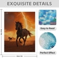 thumbnail image 3 of Diamond Art Kits for Adults - 5d Wild Horses Lightning Sunset Desert Diamond Painting for Adults, Diamond Art for Adults Beginners, Diamond Painting Kits for Adults for Home Wall Decor, 3 of 7