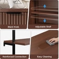 thumbnail image 7 of 3 Tier Walnut & Black Ladder Shelf with Storage Cabinet, Modern Ladder Bookshelf with Fluted Door, Wall Mount Bookcase with Metal Frame, Display Shelves for Living Room, Bedroom,Bathroom, Home Office, 7 of 7