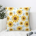 thumbnail image 4 of Honeii Sunflowers Print Throw Pillow, Square Decorative Pillow Forms Soft Fluffy Plump Pillow Decorative Pillow Inserts,Couch Pillows-24"x24", 4 of 7