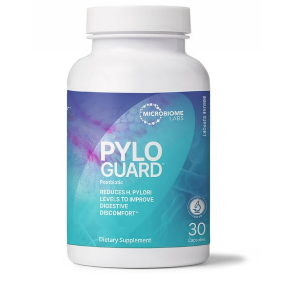 Microbiome Labs PyloGuard - Patented L reuteri DSM17648 to Improve Digestive Comfort - Gut Health & Immune Support Supplement - Postbiotic 30 Capsules