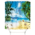 thumbnail image 7 of Ocean Beach Print Shower Curtain 70x70 Inch With 12 Plastic Hooks Waterproof Shower Curtain Bathroom Heavy Side Shower Curtain Machine Washable Quick Dry Shower Curtain, 7 of 7