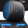 thumbnail image 4 of Telimocy Customed for Ford F-150 2015-2022 Car Seat Covers, Waterproof Front Back Pickup Truck PU Leather Cushion Protector Black w/ Red Line, 4 of 10