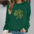 thumbnail image 6 of Craaazy Women's St Patricks Long Sleeve Shirts Round Neck Green Comfy Shamrock Tops, 6 of 6