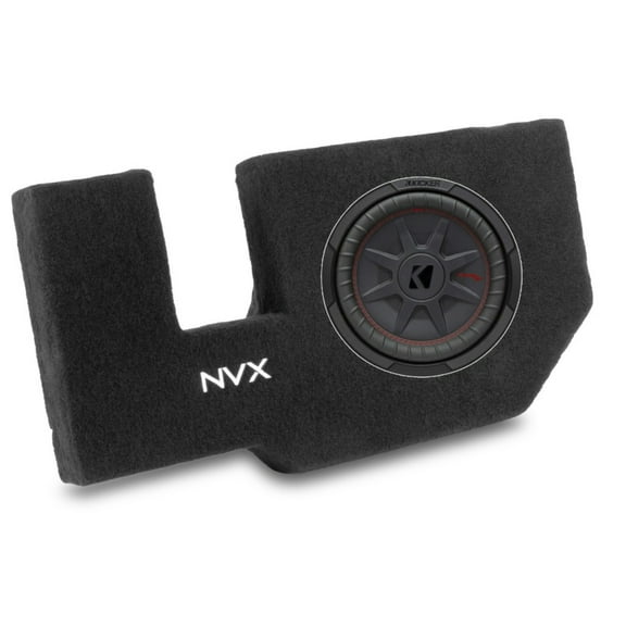 NVX Enclosure with Kicker Single 10" Subwoofer and Enclosure with CWRT102 Subwoofer for 2002-2018 Ram Quad and Crew Cab Trucks
