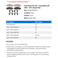 thumbnail image 2 of Front Brake Pad Set - Compatible with 2009 - 2015 Honda Pilot 2010 2011 2012 2013 2014, 2 of 2