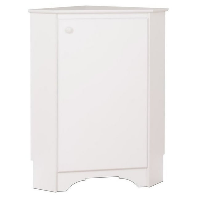 Wright Home Contemporary Corner Storage Wood Cabinet in White