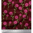 thumbnail image 1 of Soimoi Polyester Crepe Fabric Leaves & Floral Clip Art Printed Craft Fabric by The Yard 52 Inch Wide, 1 of 3