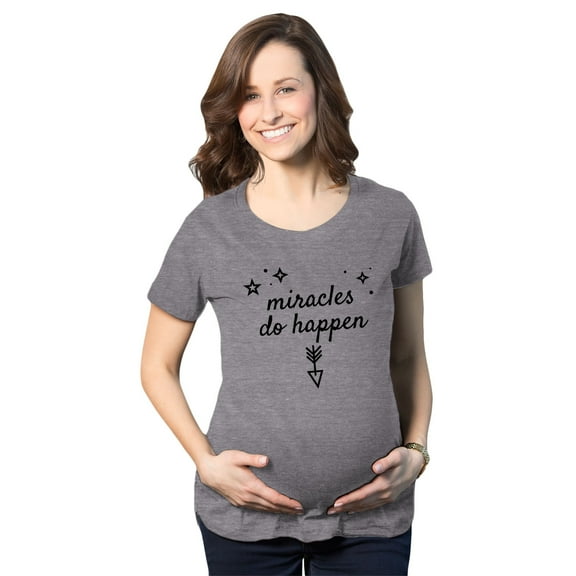 Maternity Miracles Do Happen Pregnancy T Shirt Inspirational Tee for Belly Bump
