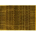 thumbnail image 1 of Ahgly Company Machine Washable Indoor Rectangle Abstract Yellow Contemporary Area Rugs, 4' x 6', 1 of 4