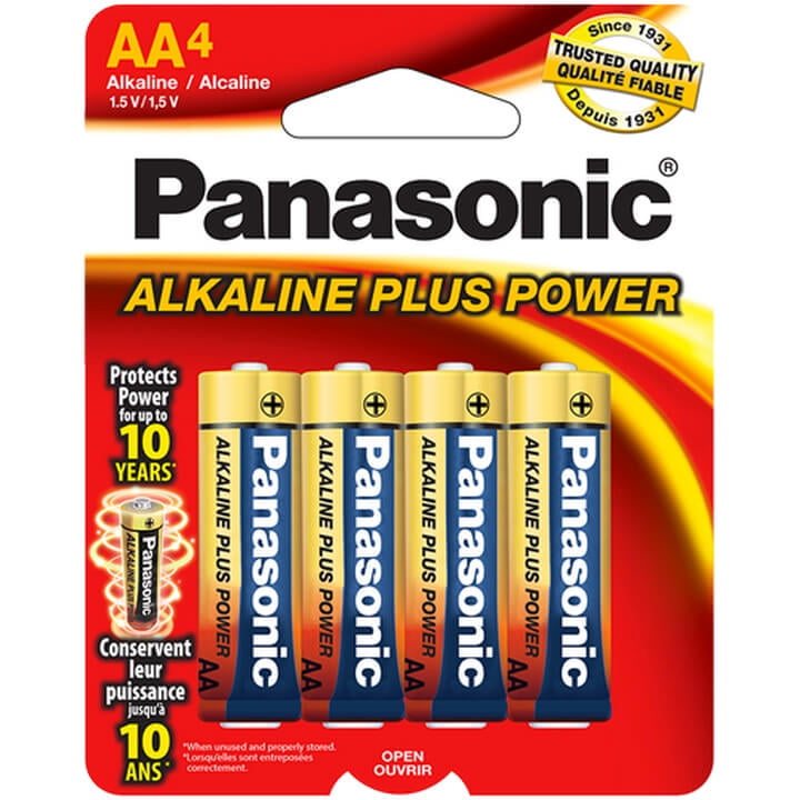 Panasonic AM3PA4B Alkaline Plus Power AA Batteries - 4 Pack