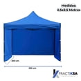 thumbnail image 4 of Carpa Toldo De 2.5x2.5 Metros Plegable, Estructura Metálica Reforzada Con Paredes, 4 of 5