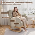 thumbnail image 4 of Modern Nursery Rocking Chair, Linen Glider Rocker with Side Pocket & Wooden Legs, Rocking Accent Armchair for Living Room, Grey, 4 of 8
