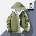 thumbnail image 5 of Christmas Clearance Ofreoo Men's Stitching Drawstring Hooded Slim Fashion Jacket Coat Outwear, 5 of 8