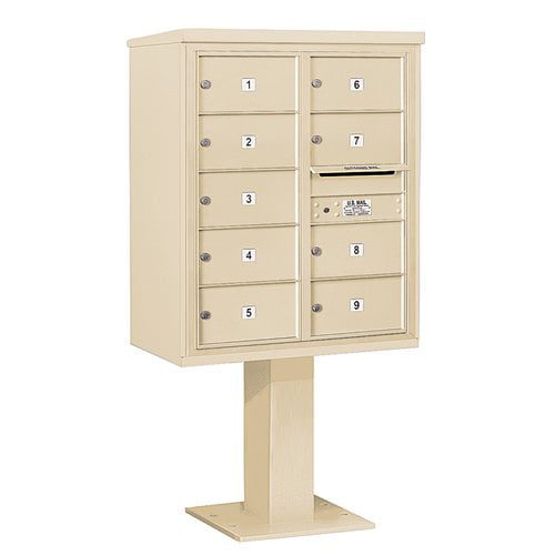 4C Pedestal Mailbox (Includes 26 Inch High Pedestal and Master Commercial Lock) - 10 Door High Unit (65-5/8 Inches) - Double Col