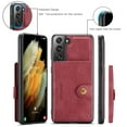 thumbnail image 6 of Allytech 2 in 1 Detachable Wallet Case for Samsung Galaxy S23 Plus, [Support Wireless Charging] [4 Card Slots & 2 Cash Pocket], Retro PU Leather Magnetic Closure Shockproof Anti-Drop Slim Case, Red, 6 of 8