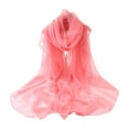 thumbnail image 3 of Sheer Gauze Scarf Wrap, Lightweight Sun Protection Shawl for Women, Soft Breathable Summer Neck Cover for Beach Vacation, Elegant Solid Color Scarf for Outdoor and Daily Use - Pink, 3 of 4